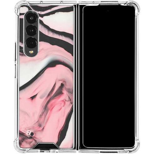 Pink Marble Ink Galaxy Z Fold4 5G Clear Case